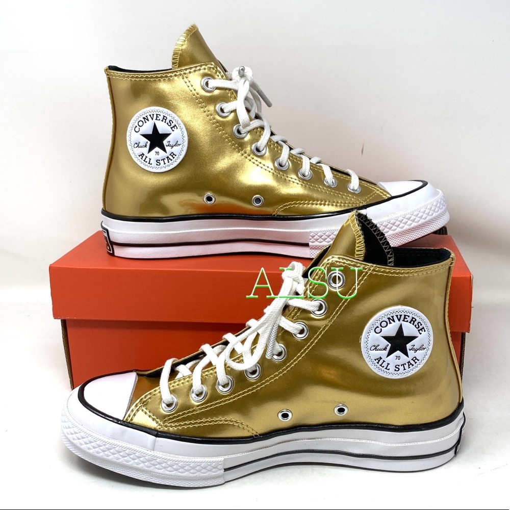 Converse Chuck 70 High Gold Women’s Sneakers - Picture 2 of 7